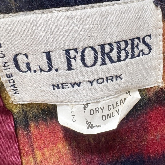 Vintage G.J. Forbes Tartan Plaid Faux Fur Blazer Jacket Size Small - Picture 12 of 12